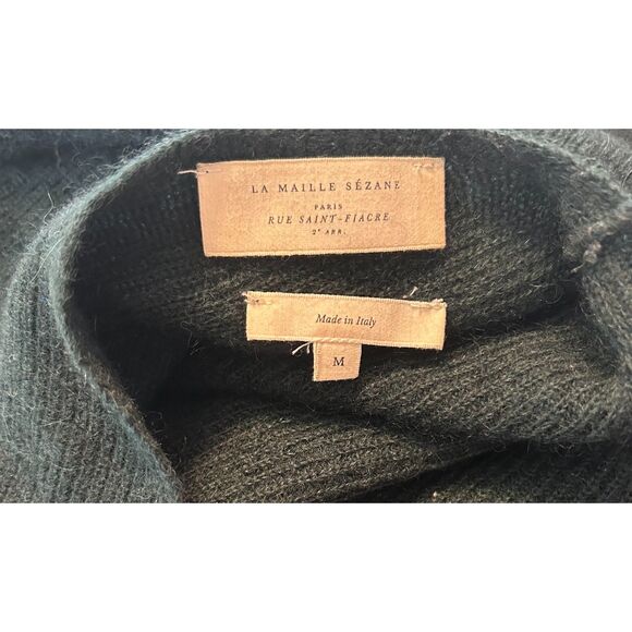 Sezane Women's Sz M Barry Cardigan Green Sweater Mohair Blend Alpacha - Picture 2 of 5